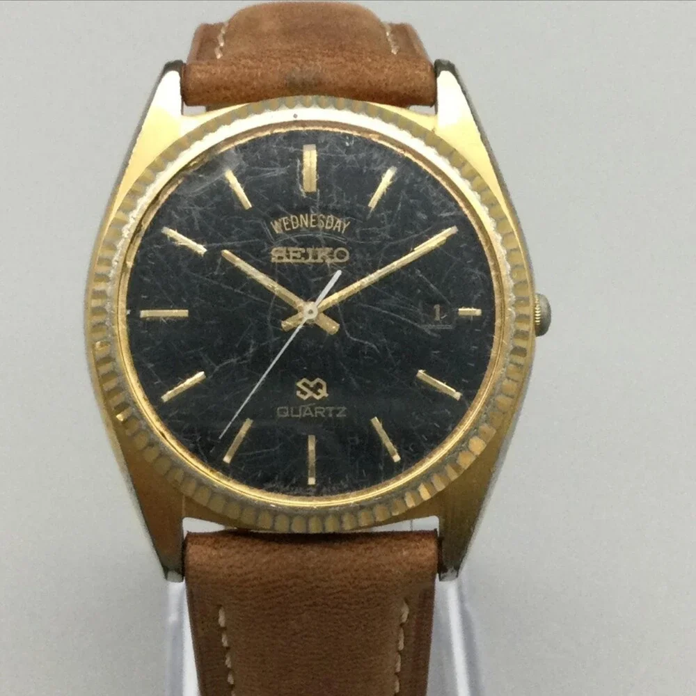 Vintage Seiko 5Y23-8A69 Mens Watch 36mm President Day Date SCRATCHED New Battery